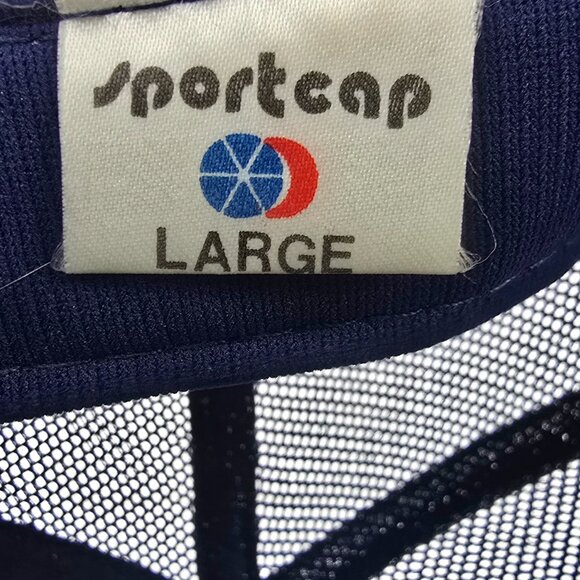 Vintage Lowenbrau Beer Hat Trucker Mesh Snapback Cap Blue Gold Lion Logo Brewery - Picture 6 of 6